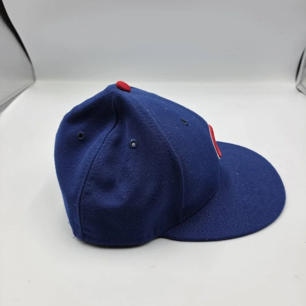 Chicago Cubs New Era Fitted Hat Sz 7 On Field MLB 59FIFTY 5950 Blue USA